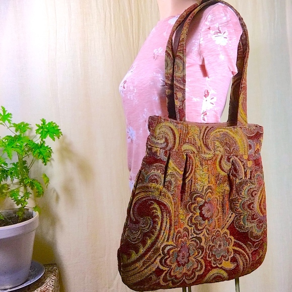 Large Paisley Tapestry Bag Purse - Picture 3 of 3